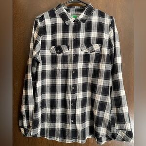 dip Black and White Plaid Flannel